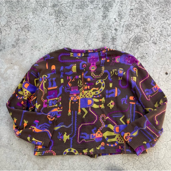 VINTAGE UNITED COLORS OF BENETTON top Small snap button up long sleeve - Picture 2 of 4